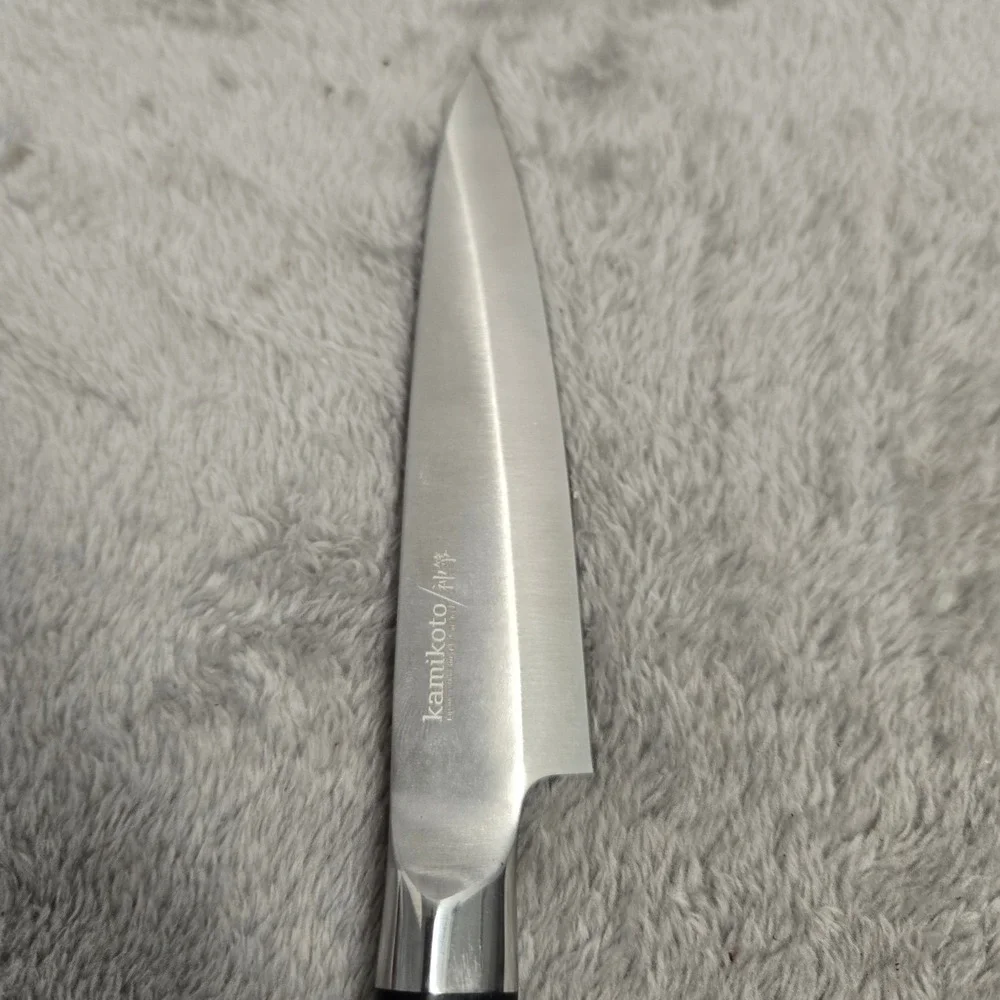 Kamikoto Japanese Honshu Steak Knife Single 5 Inch Blade Black Handle